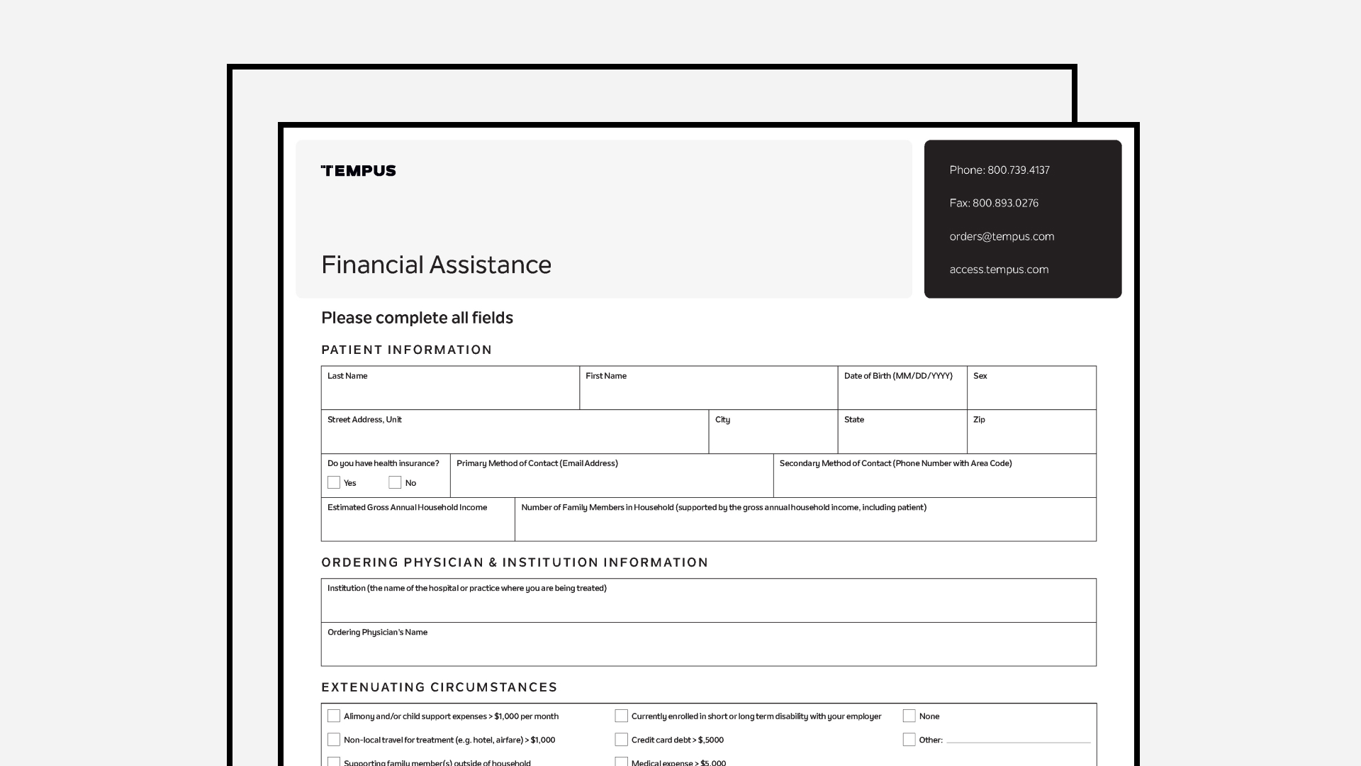 Financial Assistance Form