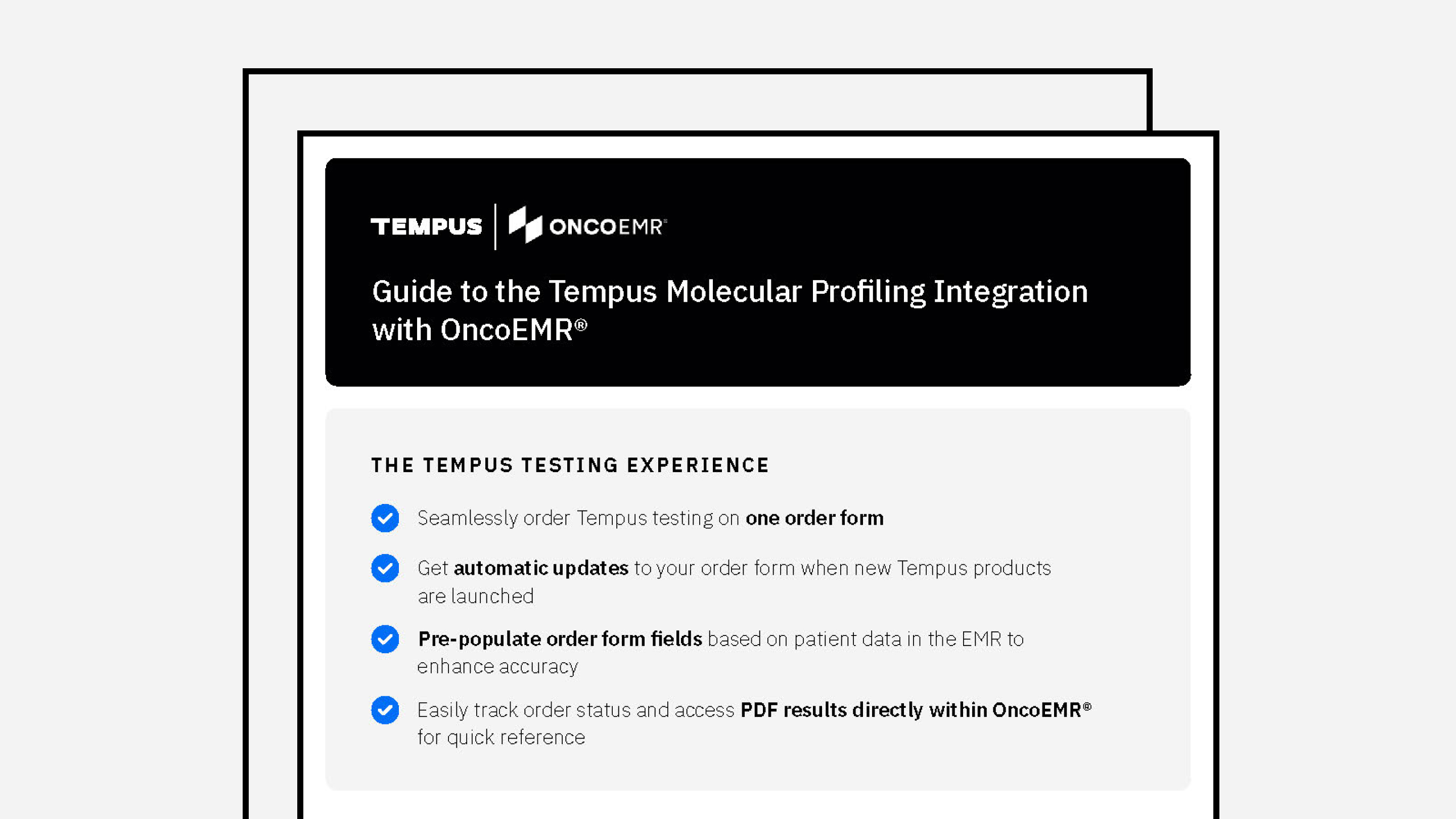 Tempus OncoEMR Workflow Guide