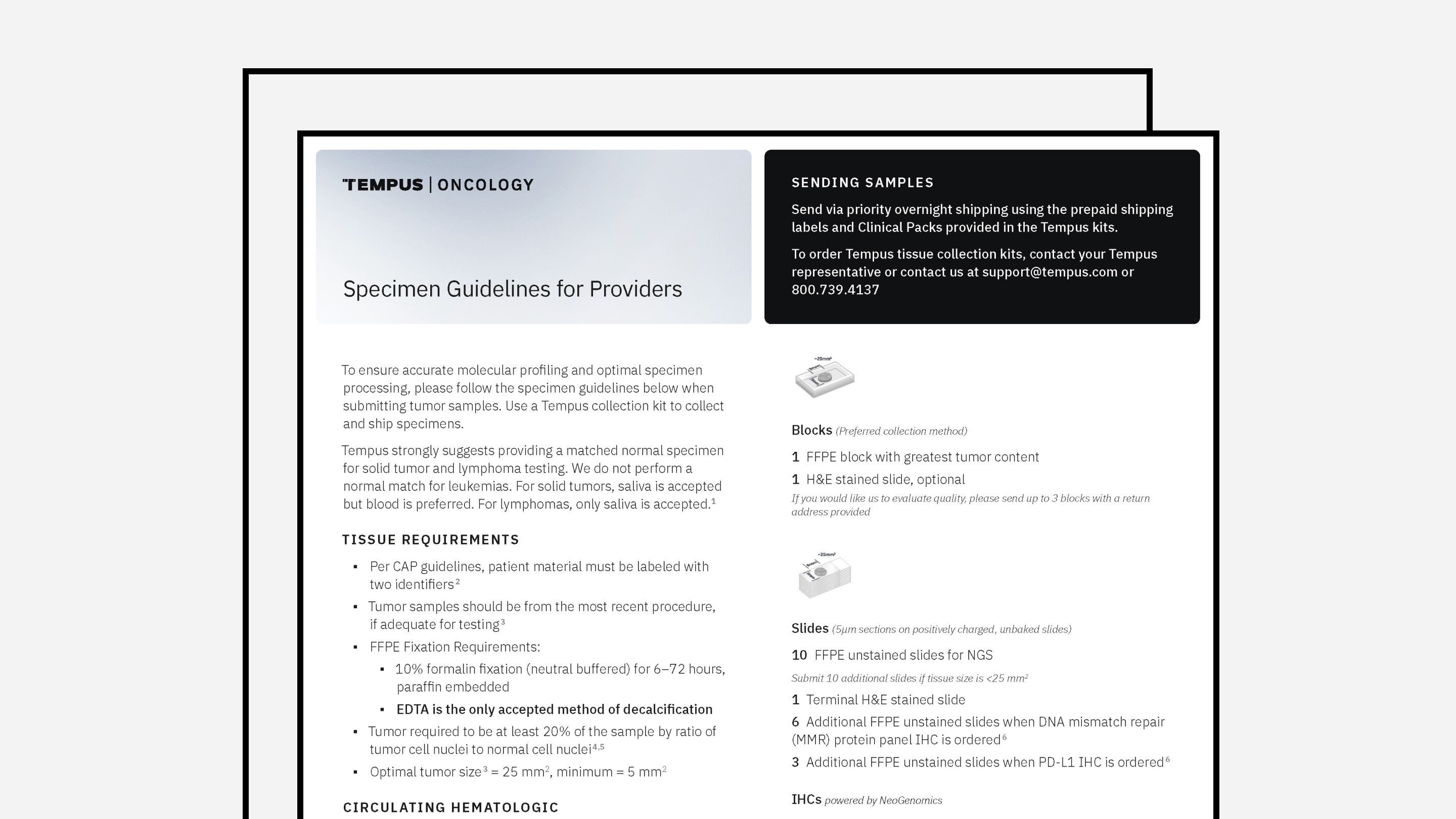 Specimen Guidelines for Oncology