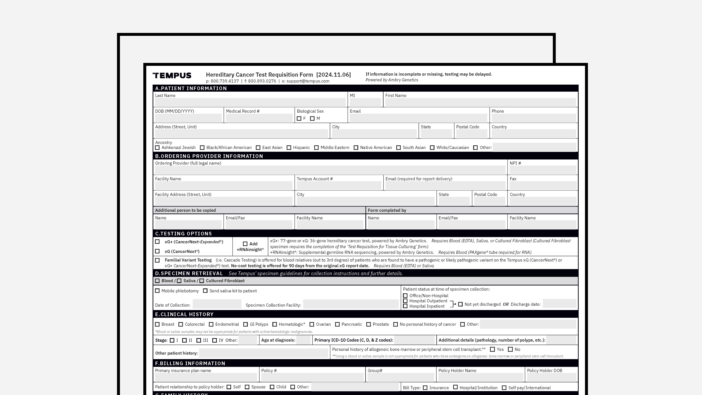 Hereditary Requisition Form (xG powered by Ambry Genetics®)