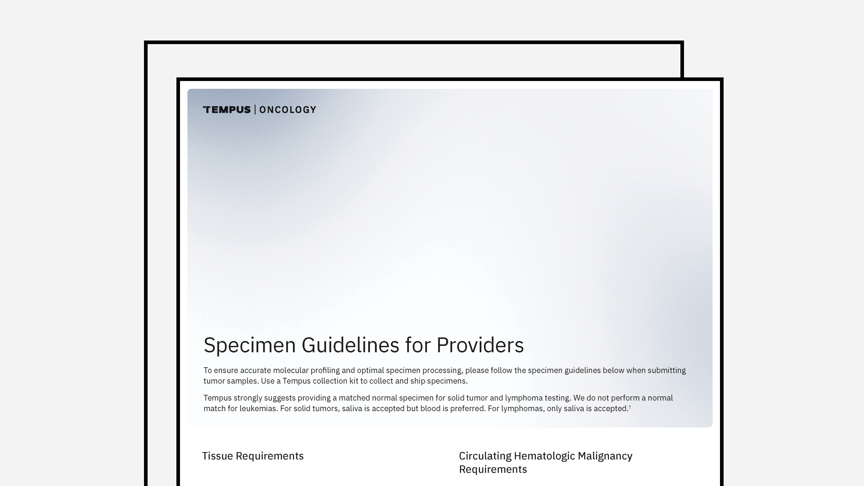 Specimen Guidelines for Oncology