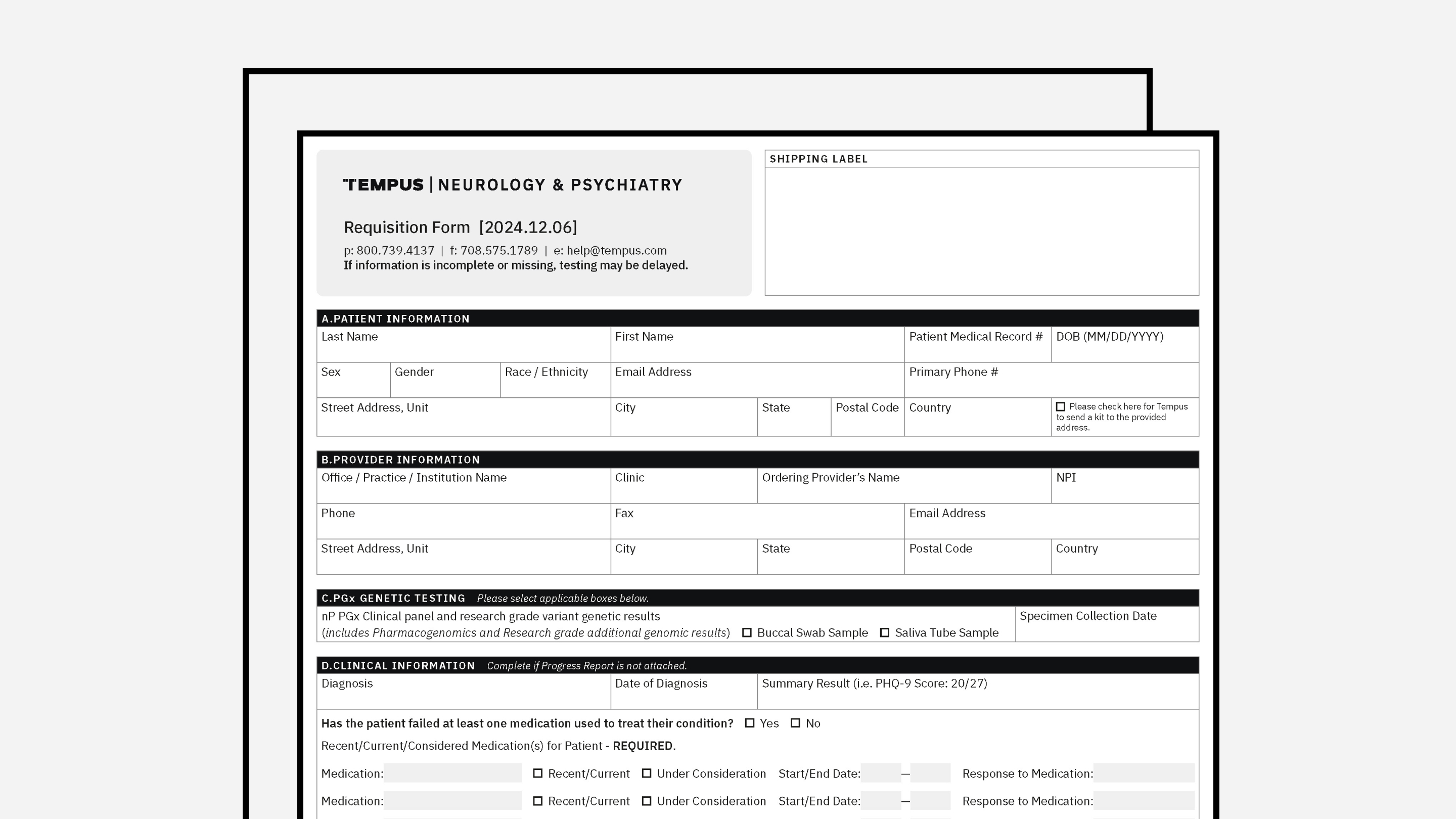 Requisition Form (PGx)