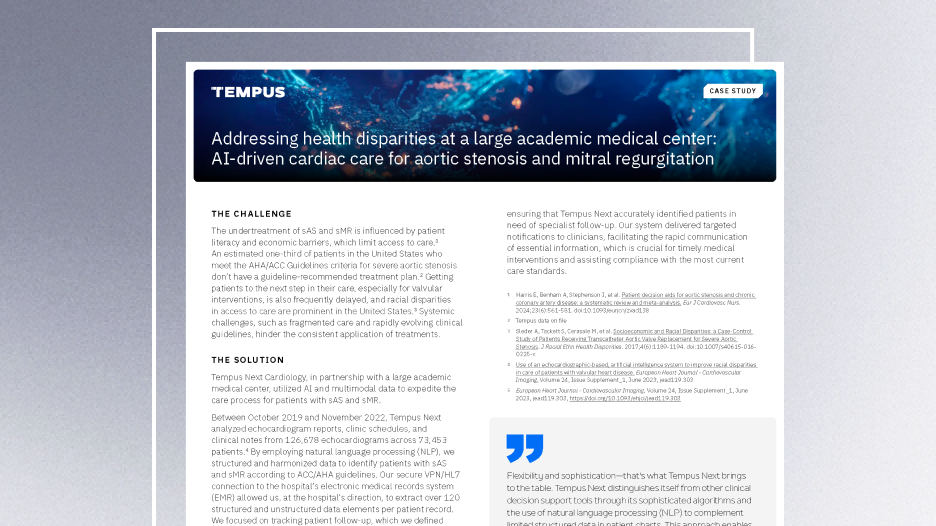 Addressing health disparities at a large academic medical center: AI-driven cardiac care for aortic stenosis and mitral regurgitation