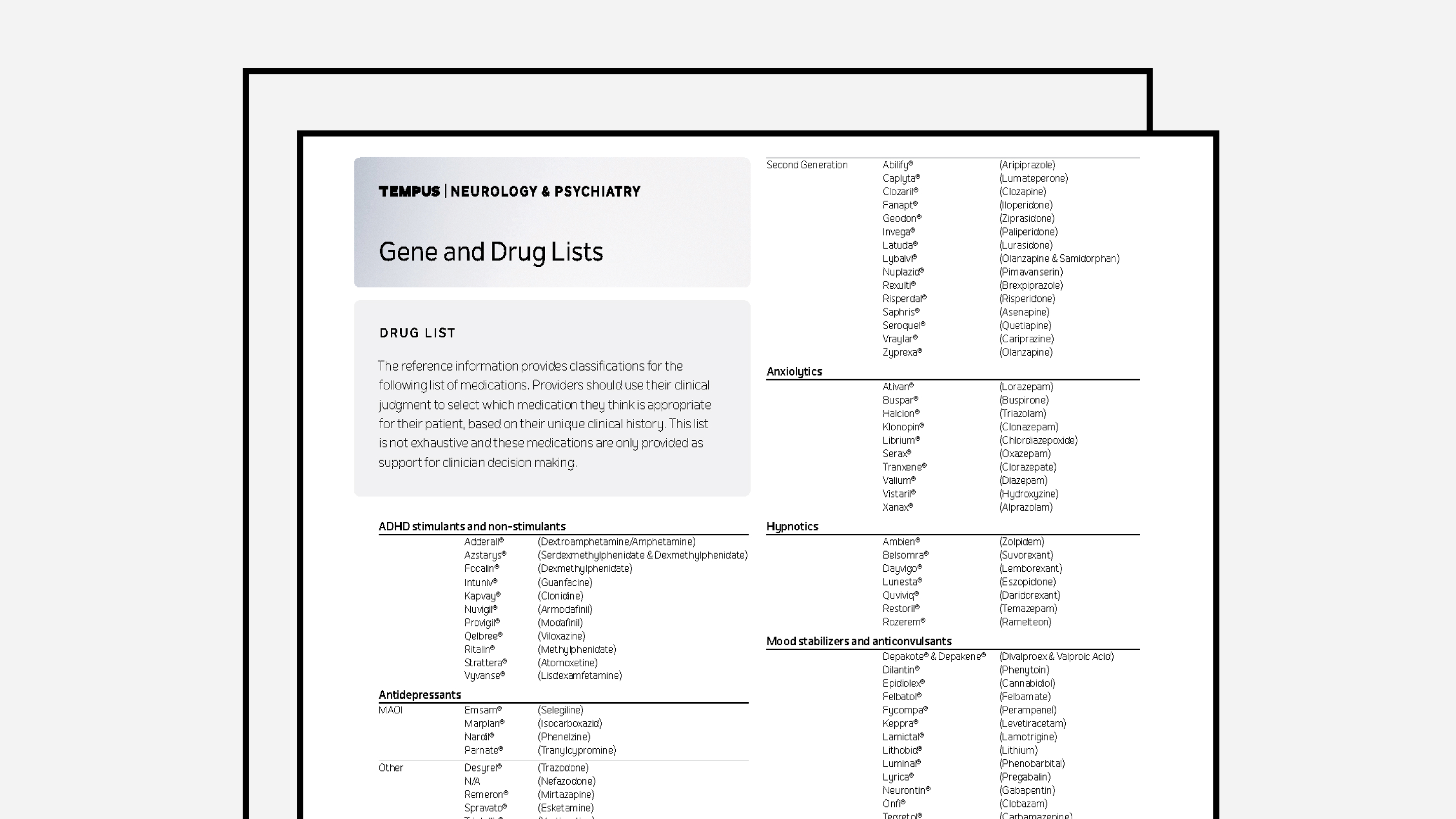 Gene and Drug Lists