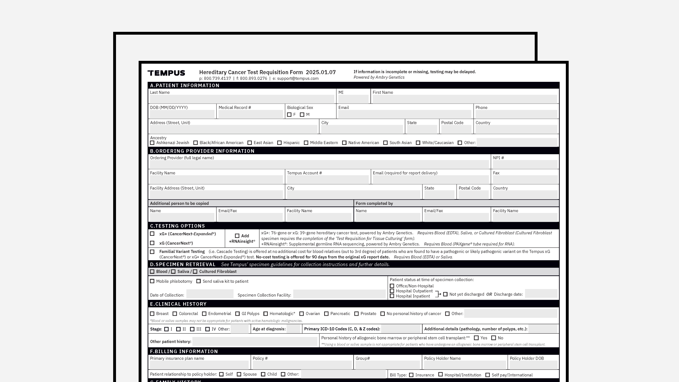 Hereditary Requisition Form (xG powered by Ambry Genetics®)