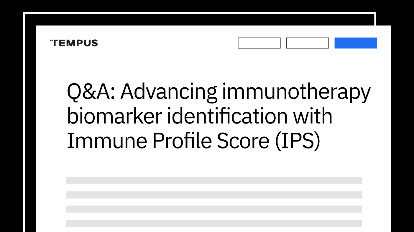 QA Advancing immunotherapy biomarker identification with Immune Profile Score IPS