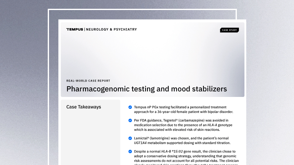 Case Report: Pharmacogenomic testing and mood stabilizers